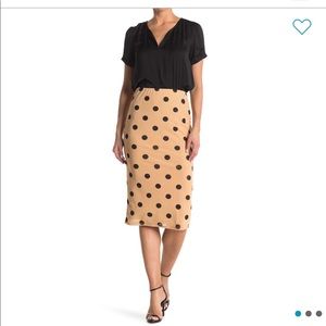 NWT AFRM Lynch printed polka dot midi skirt